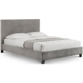 Shoreditch Grey Velvet Fabric Bed - Comes in Double and King Size - thumbnail 1