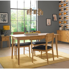 Skean Scandinavian Style Oak Dining Table, 140cm-180cm Seats 4 to 6 Diners Extending Rectangular Top - thumbnail 2