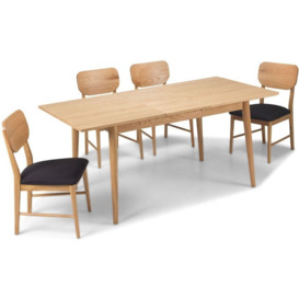 Skean Scandinavian Style Oak Dining Table, 140cm-180cm Seats 4 to 6 Diners Extending Rectangular Top - thumbnail 3