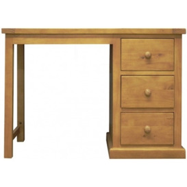 Churchill Waxed Pine Dressing Table - 3 Drawers Single Pedestal - thumbnail 1