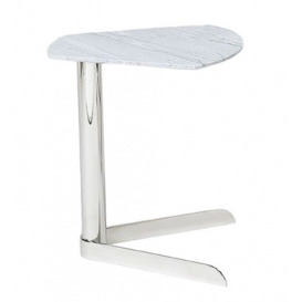 Stone International Duck Accent Table - Marble and Polished Steel - thumbnail 1