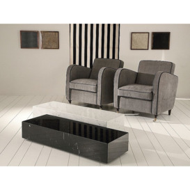 Stone International Box Marble Coffee Table on Casters - thumbnail 2