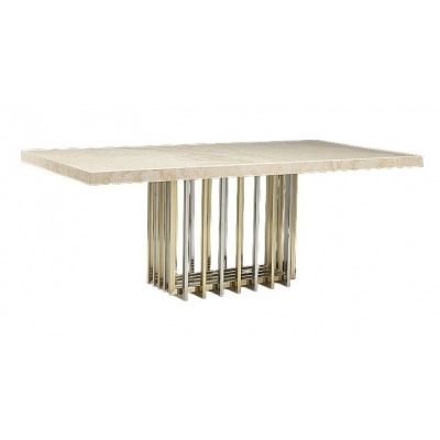 Stone International Cage Dining Table - Marble and Metal - image 1