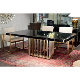 Stone International Cage Dining Table - Marble and Metal - thumbnail 3