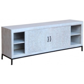 Cuttack Mango Wood and Metal TV Cabinet - thumbnail 1