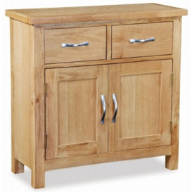 Cameron Natural Oak Mini Sideboard with 2 Doors and 2 Drawers for Small Space - thumbnail 1