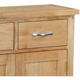 Cameron Natural Oak Mini Sideboard with 2 Doors and 2 Drawers for Small Space - thumbnail 3