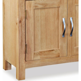 Cameron Natural Oak Mini Sideboard with 2 Doors and 2 Drawers for Small Space - thumbnail 2