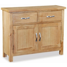 Cameron Natural Oak Small Sideboard with 2 Doors and 2 Drawers - thumbnail 1
