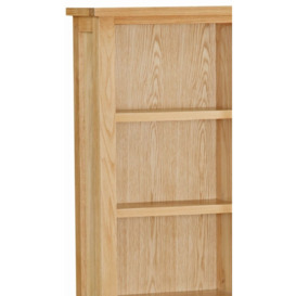 Cameron Natural Oak Slim Bookcase, 170cm Tall Narrow Bookshelf with 4 Shelves - thumbnail 3