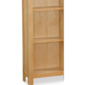 Cameron Natural Oak Slim Bookcase, 170cm Tall Narrow Bookshelf with 4 Shelves - thumbnail 2