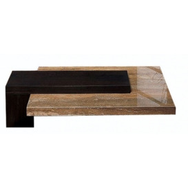 Stone International Helen Large Coffee Table - Marble and Wenge Wood