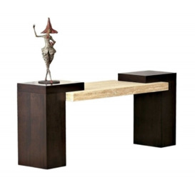 Stone International Helen Console Table - Marble and Wenge Wood - thumbnail 1