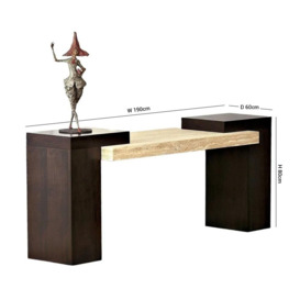 Stone International Helen Console Table - Marble and Wenge Wood - thumbnail 2