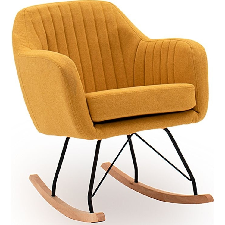 Vida Living Katell Mustard Fabric Rocking Chair - image 1