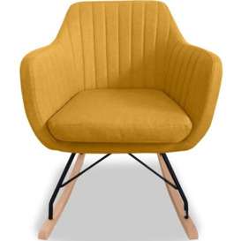 Vida Living Katell Mustard Fabric Rocking Chair - thumbnail 2