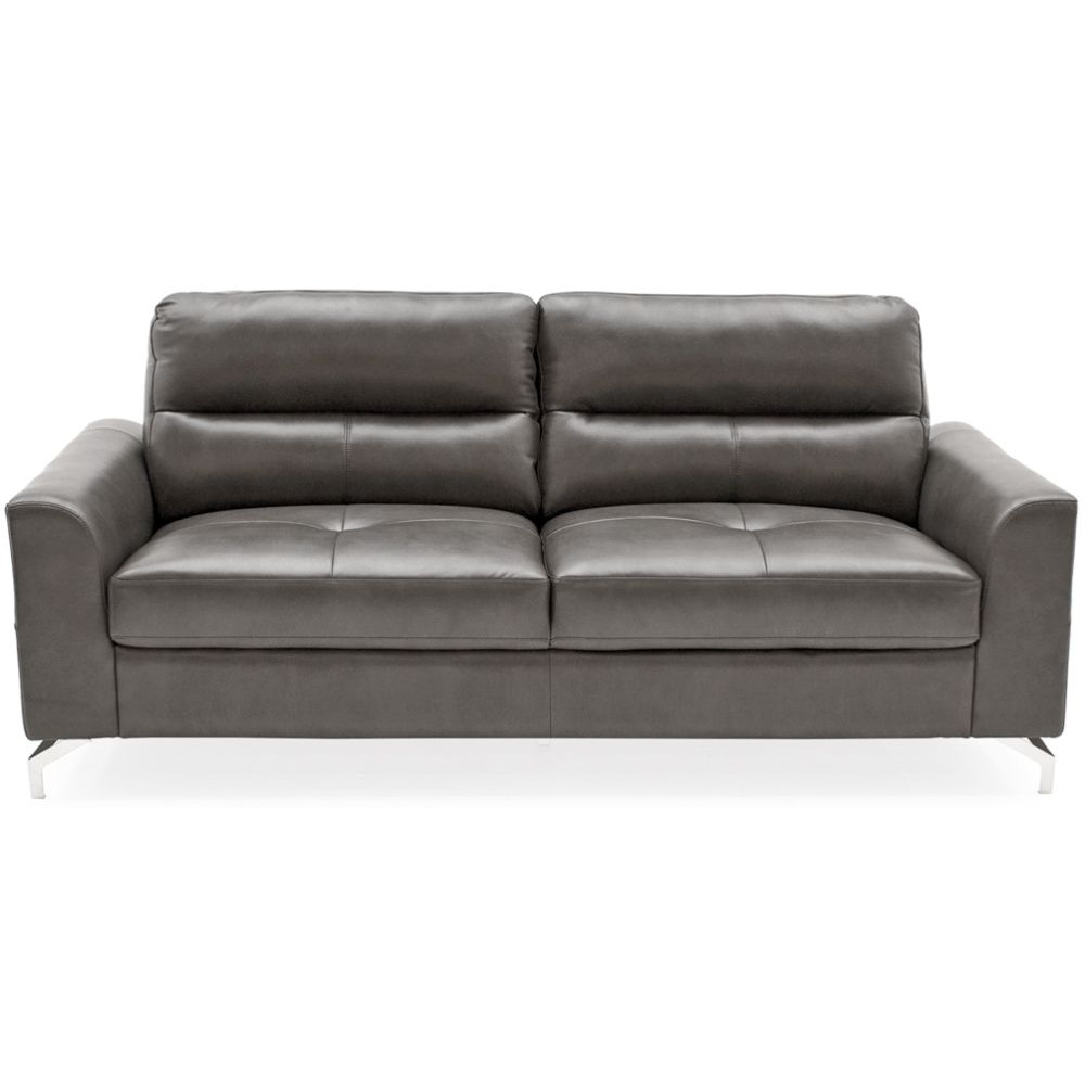 Vida Living Tanaro Grey Leathaire 3 Seater Sofa - image 1