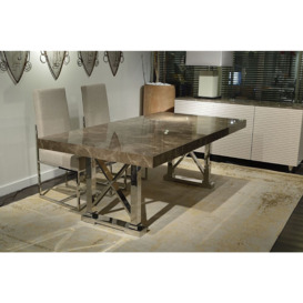 Stone International Impero Dining Table - Marble and Stainless Steel - thumbnail 3