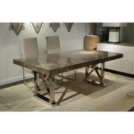 Stone International Impero Dining Table - Marble and Stainless Steel - thumbnail 2