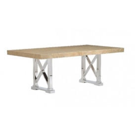 Stone International Impero Dining Table - Marble and Stainless Steel - thumbnail 1