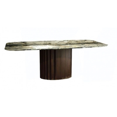 Stone International Mayfair Marble Boat Shaped Top Dining Table - image 1