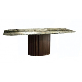 Stone International Mayfair Marble Boat Shaped Top Dining Table - thumbnail 1