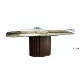 Stone International Mayfair Marble Boat Shaped Top Dining Table - thumbnail 2
