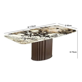 Stone International Mayfair Marble Rounded Corner Dining Table - thumbnail 2