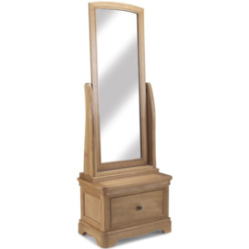 Louis Philippe French Oak Sleigh Cheval Mirror - 60cm x 166cm