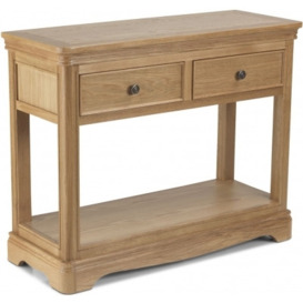 Louis Philippe French Oak Hallway Console Table with 2 Drawers