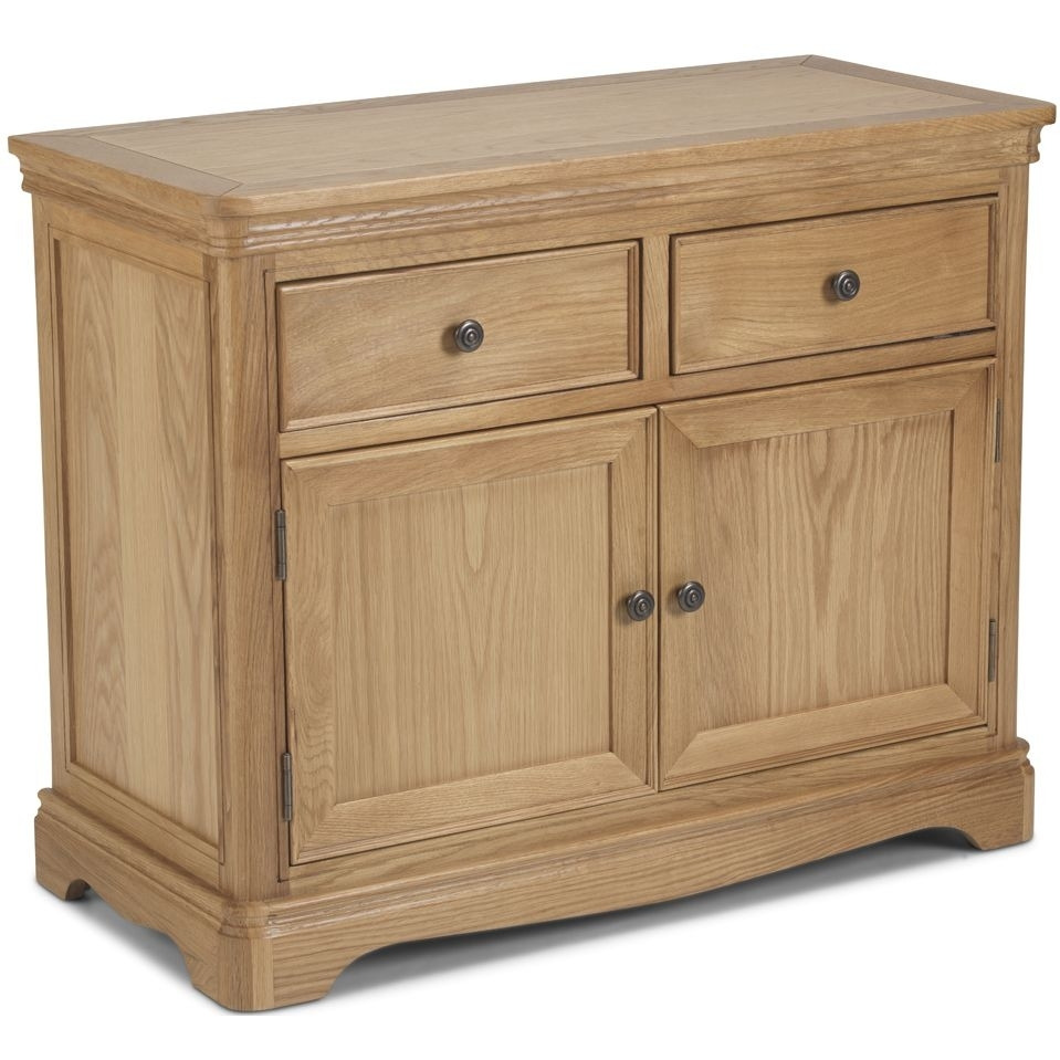 Louis Philippe French Oak Small Sideboard, 97cm W with 2 Doors and 2 Drawers - image 1