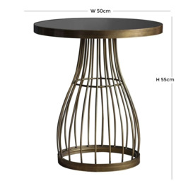 Merseyside Marble Side Table - Comes in Bronze and Champagne Base Options - thumbnail 3