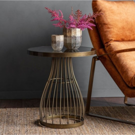 Merseyside Marble Side Table - Comes in Bronze and Champagne Base Options - thumbnail 2