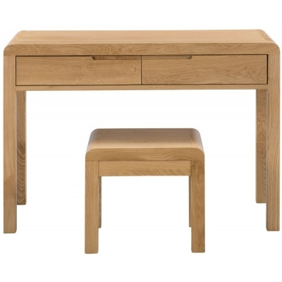 Curve Oak 2 Drawer Dressing Table and Stool - image 1