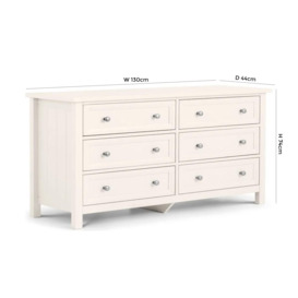 Maine White Pine Wide 6 Drawer Chest - thumbnail 3
