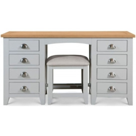 Richmond Grey Painted Dressing Table with Stool - thumbnail 1