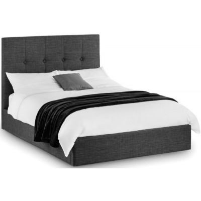 Sorrento Slate Grey Fabric Lift-Up Storage Bed - Comes in Double and King Size - image 1