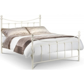 Rebecca White Metal Bed - Comes in Single, Double and King Size - thumbnail 1