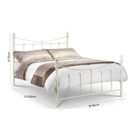 Rebecca White Metal Bed - Comes in Single, Double and King Size - thumbnail 2