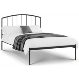 Onyx Satin Grey Metal Bed - Comes in Single and Double Size