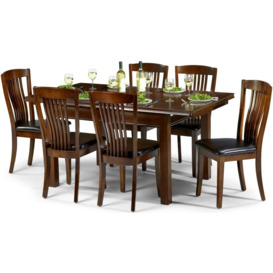 Canterbury Mahogany Extending 4-6 Seater Dining Table Set with 4 Leather Chairs - thumbnail 2