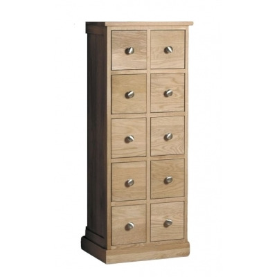Mobel Oak 10 Drawer CD and DVD Chest - image 1