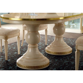 Camel Aida Day Ivory Italian Oval Extending Dining Table with 4 Chairs and 2 Armchair - thumbnail 2