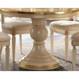 Camel Aida Day Ivory Italian Round Extending Dining Table and 4 Chairs - thumbnail 2