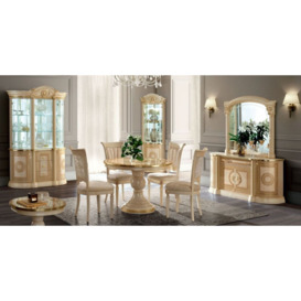 Camel Aida Day Ivory Italian Round Extending Dining Table and 4 Chairs - thumbnail 3