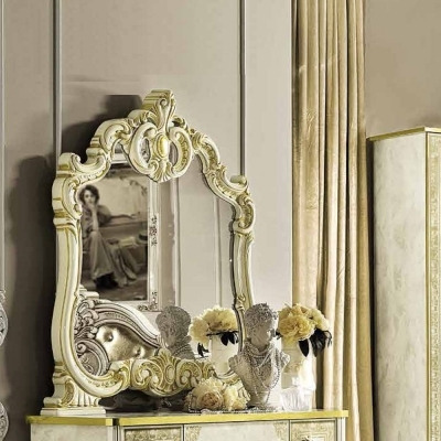 Camel Leonardo Night Italian Ivory and Gold Arch Mirror - 107cm x 116cm - image 1
