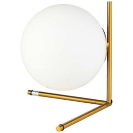 Gold Metal 1 Bubl Handmade Blown Glass Ball Table Lamp