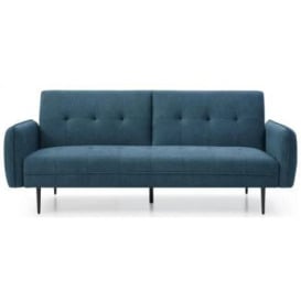 Erik Themis Blue Soft Weave Fabric 3 Seater Sofa Bed - thumbnail 1