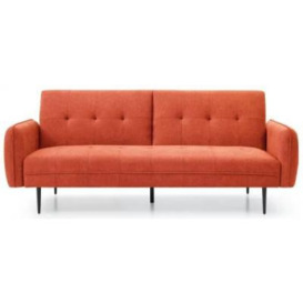 Erik Themis Orange Soft Weave Fabric 3 Seater Sofa Bed