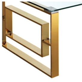Apex Glass and Gold Coffee Table - thumbnail 3